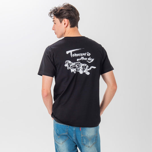 T Shirt Men's 100% Cotton Ukiyo-e Artist Hokusai Tiger ”Tomorrow is another day” FORTUNA Tokyo
