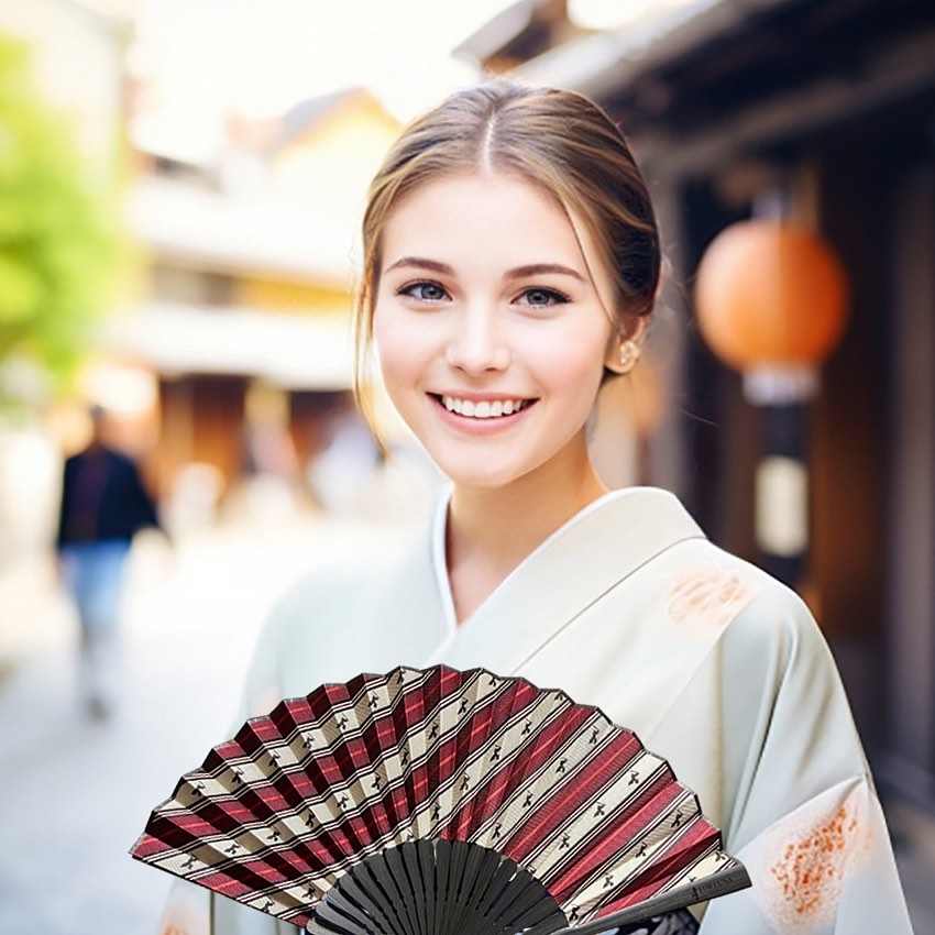 The Samurai Red folding fan for unisex on sale on Amazon