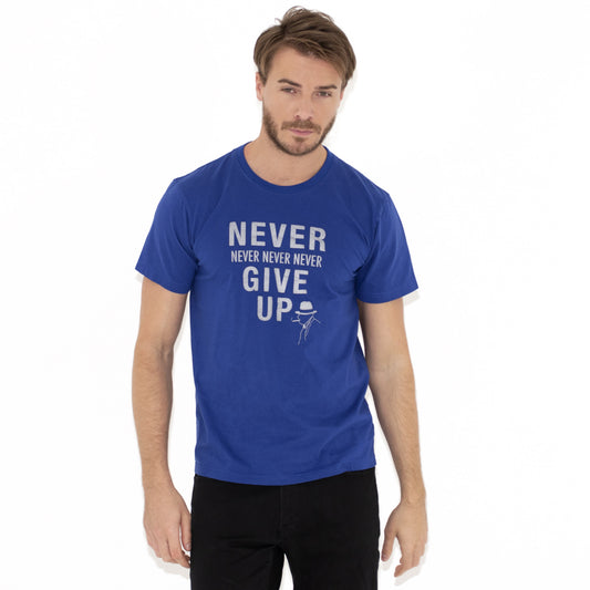 Anti-virus processed T-Shirt ‘Never Give Up‘ shooting.