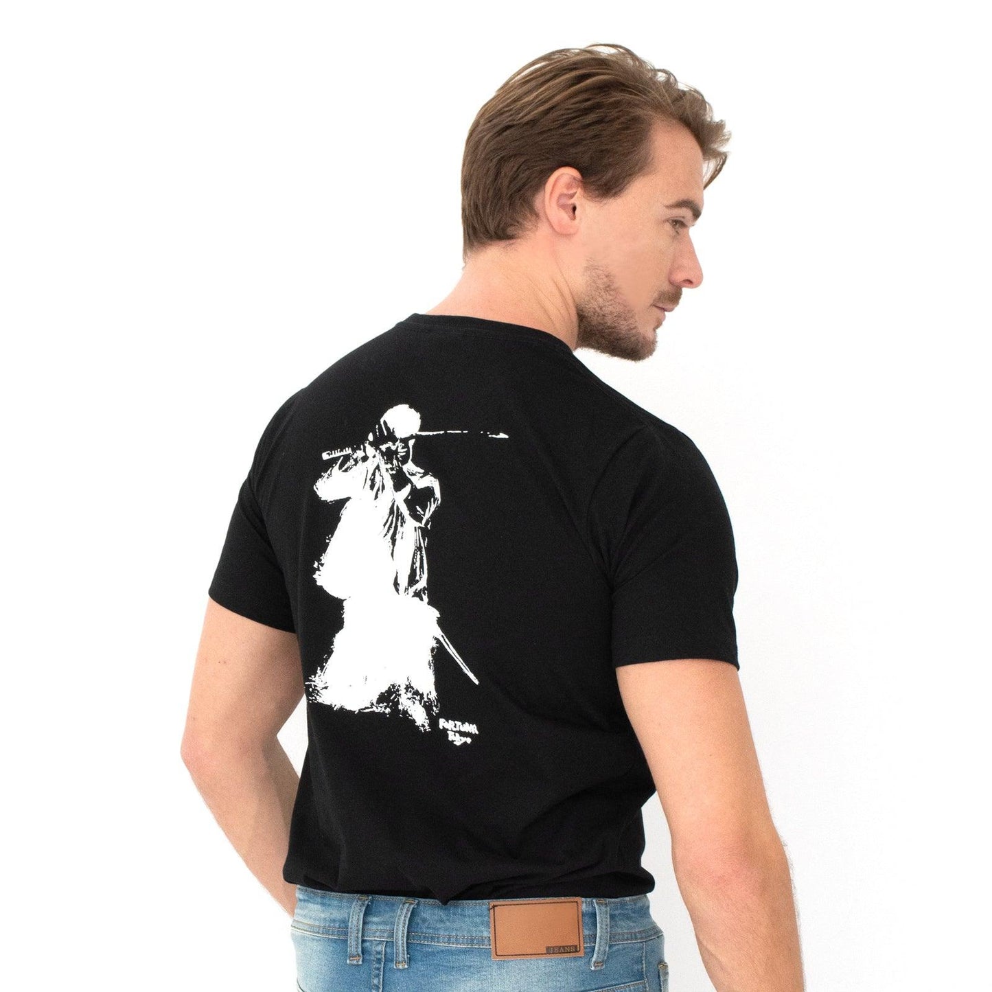 T Shirt Men's 100% Cotton -Ink painting "Samurai Iaido" FORTUNA Tokyo