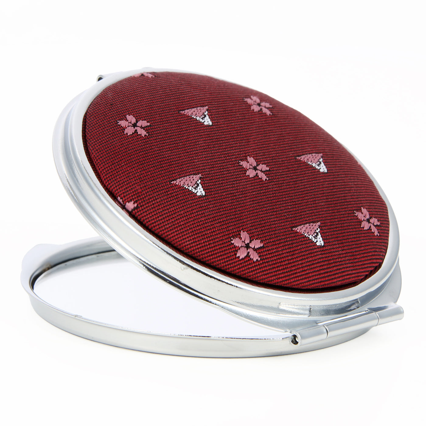 Compact Mirror, Nishijin Textile Silk Hand Mirror, Double-Sided Mirror, Magnifier, Made in Japan, Round Size, Cherry Blossom Pattern -15, Sakura (コピー) FORTUNA Tokyo