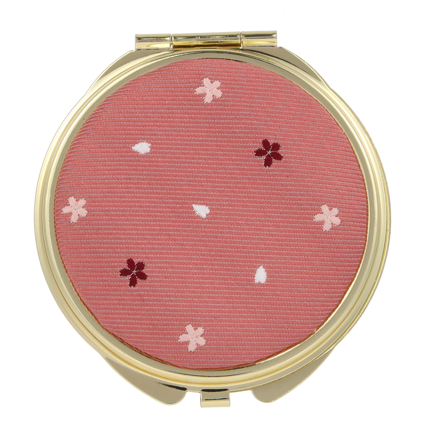 Compact Mirror, Nishijin Textile Silk Hand Mirror, Double-Sided Mirror, Magnifier, Made in Japan, Round Size, Cherry Blossom Pattern -15, Sakura FORTUNA Tokyo