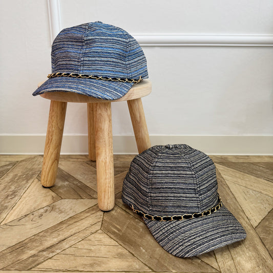 Kyoto Woven Cap – Striped Jacquard with Chain FORTUNA Tokyo