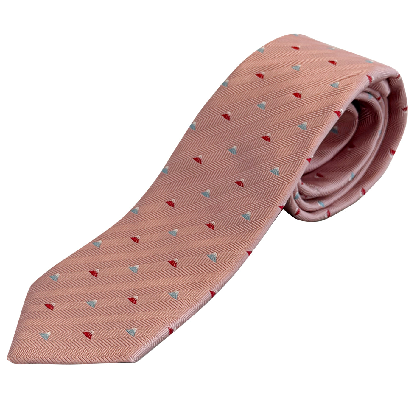 Men’s Jacquard Woven 100% Fujiyama-ori Silk Tie -29. Red Fuji -Mt. Fuji Pattern Made in Japan FORTUNA Tokyo