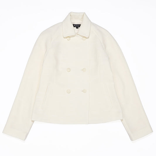 Ladies Loop Yarn Tweed Jacket Check Pattern Made in Japan (White) FORTUNA Tokyo
