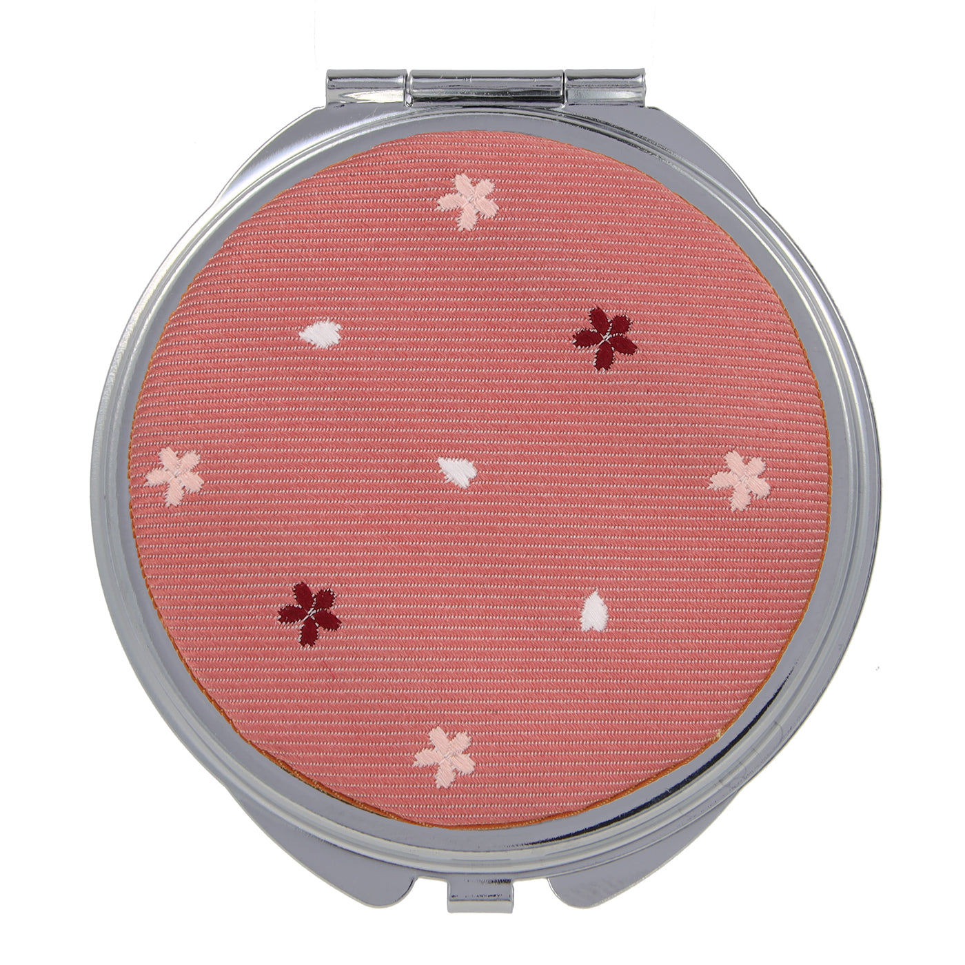 Compact Mirror, Nishijin Textile Silk Hand Mirror, Double-Sided Mirror, Magnifier, Made in Japan, Round Size, Cherry Blossom Pattern -15, Sakura FORTUNA Tokyo