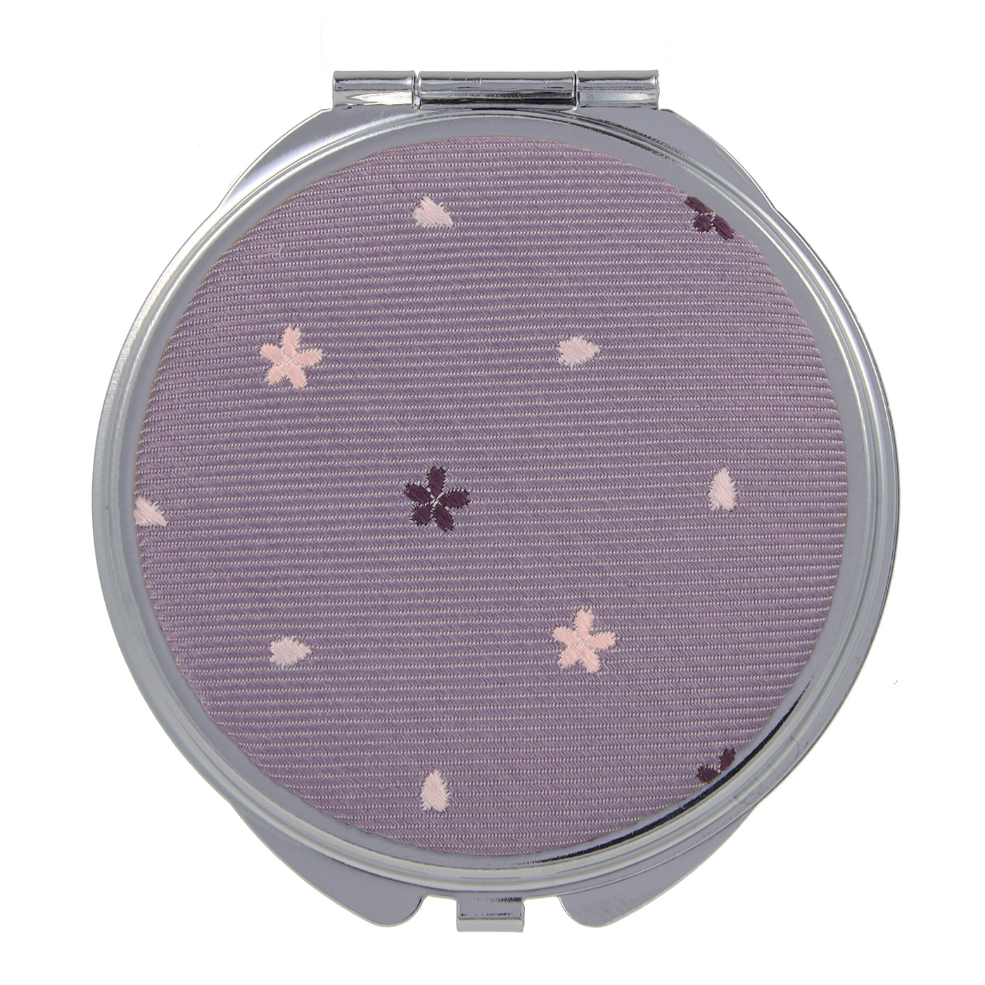 Compact Mirror, Nishijin Textile Silk Hand Mirror, Double-Sided Mirror, Magnifier, Made in Japan, Round Size, Cherry Blossom Pattern -15, Sakura FORTUNA Tokyo