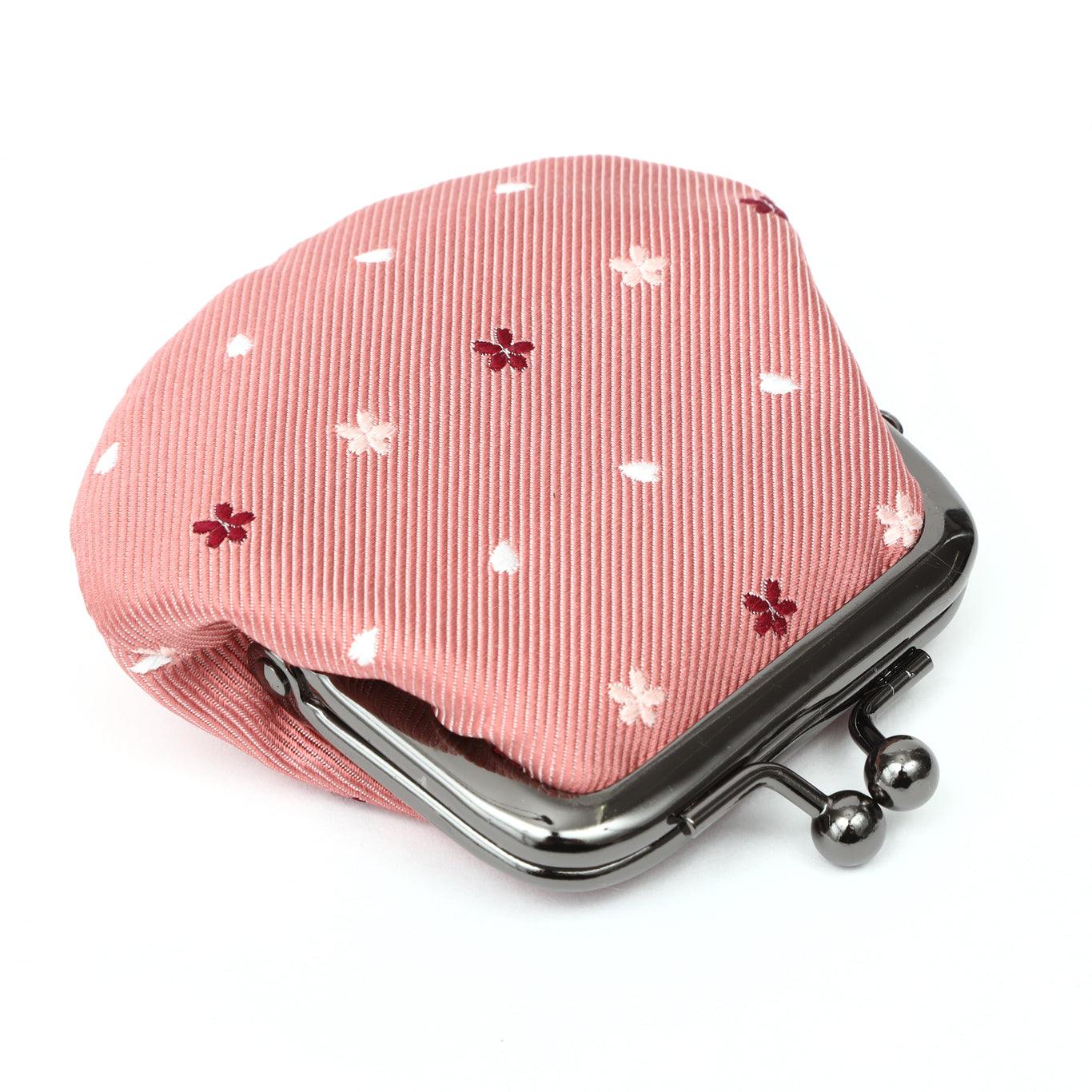 Clasp Coin Purse Nishijin Kyoto Jacquard Woven Silk 15. Sakura S - Made in Japan FORTUNA Tokyo