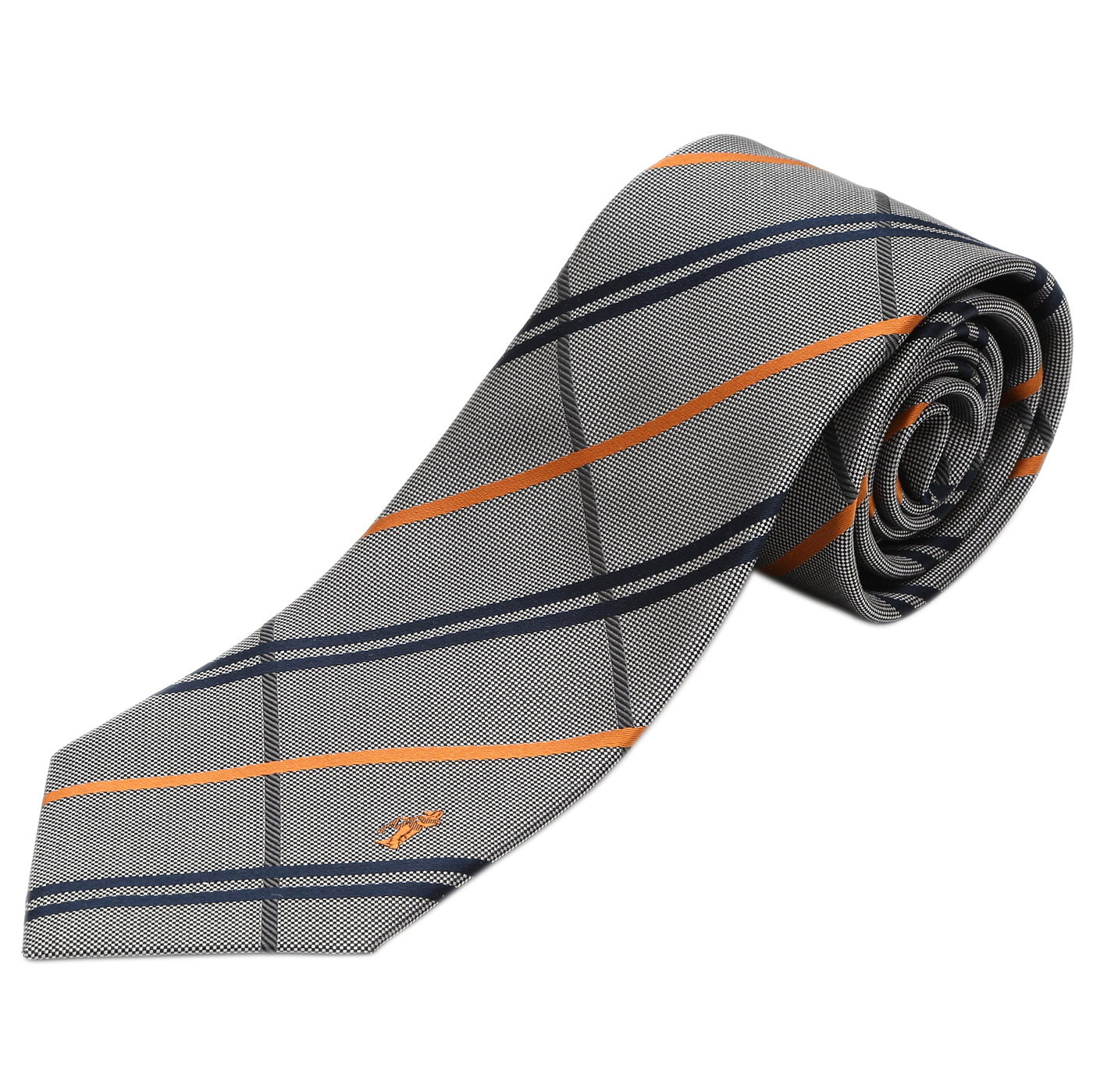 Men’s Jacquard Woven 100% Nishijin Kyoto Silk Tie -05. Chance Check Plaid Pattern Made in Japan FORTUNA Tokyo