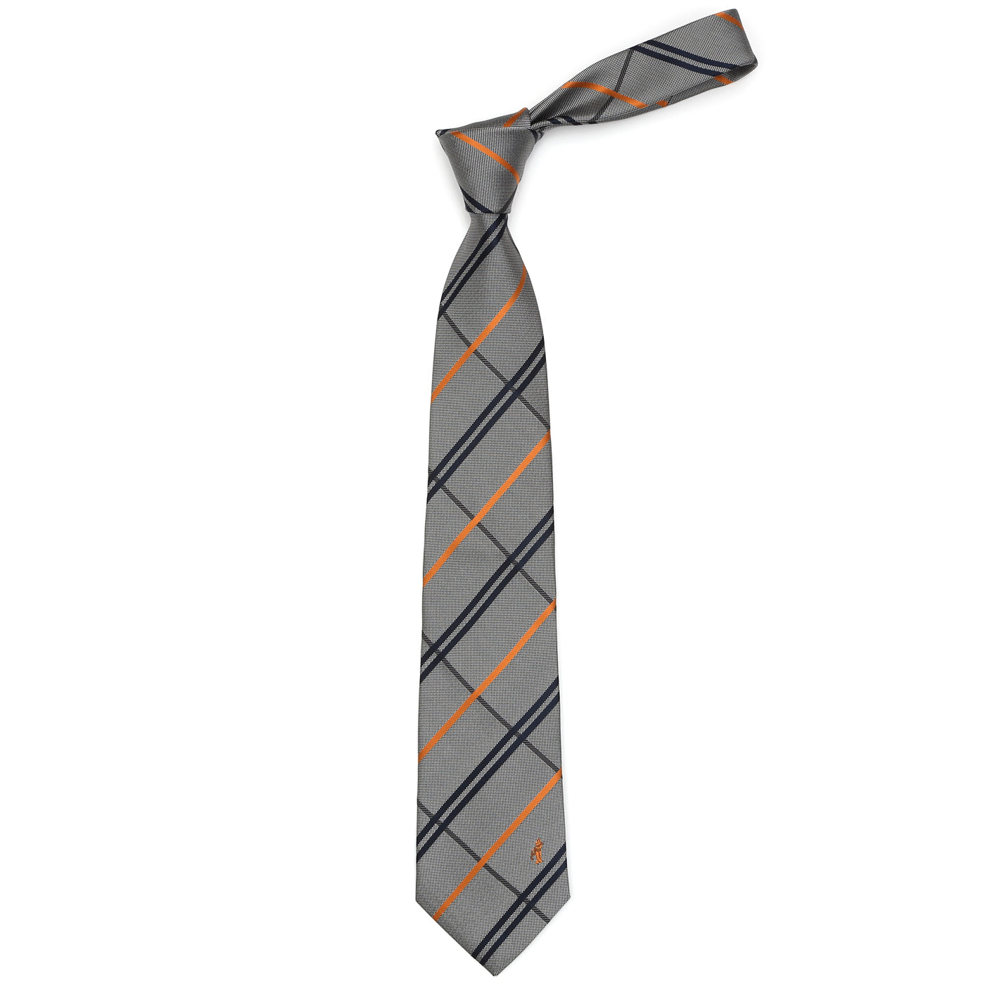 Men’s Jacquard Woven 100% Nishijin Kyoto Silk Tie -05. Chance Check Plaid Pattern Made in Japan FORTUNA Tokyo