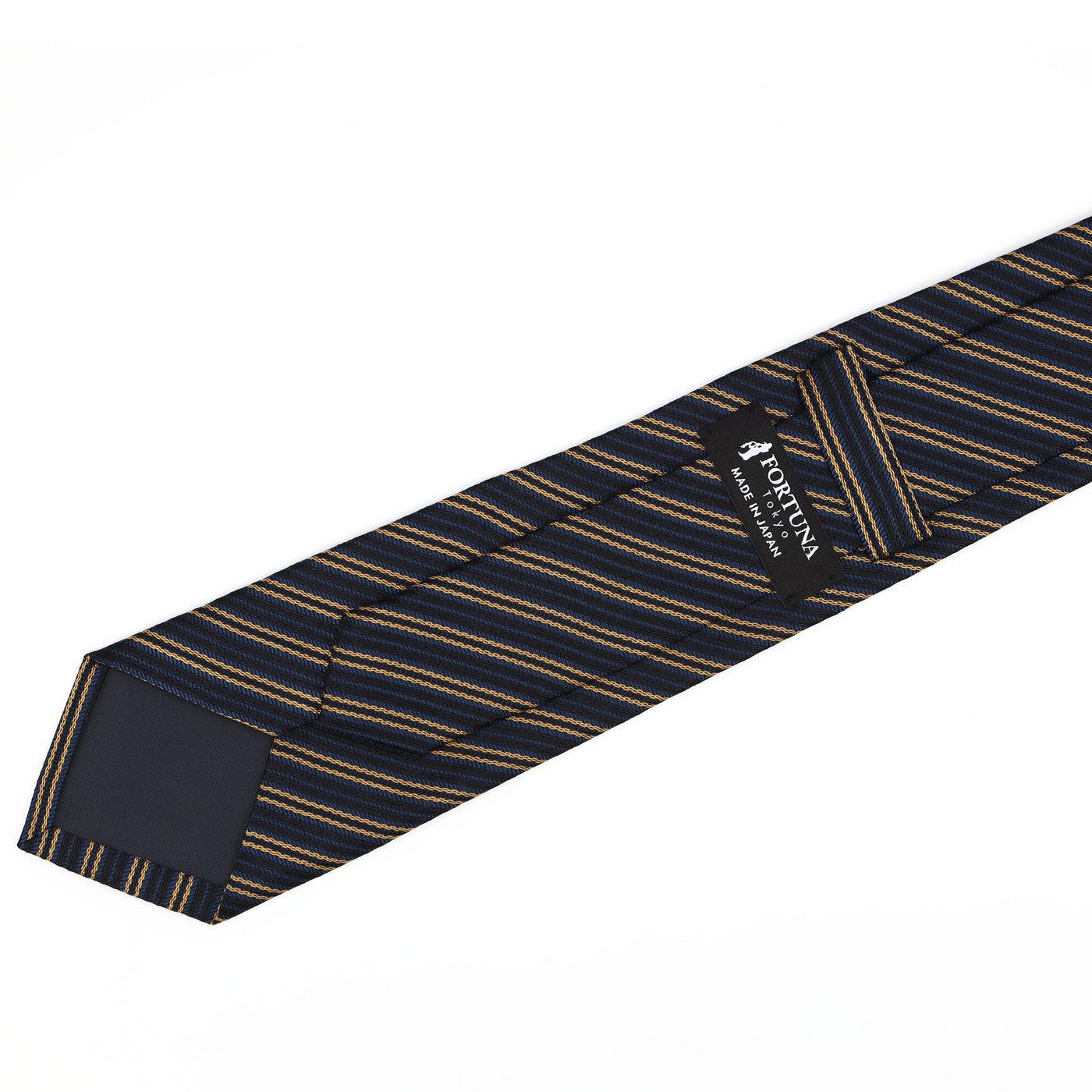 Men’s Jacquard Woven 100% Kyoto Silk Tie -26. Esprit- striped pattern Made in Japan FORTUNA Tokyo