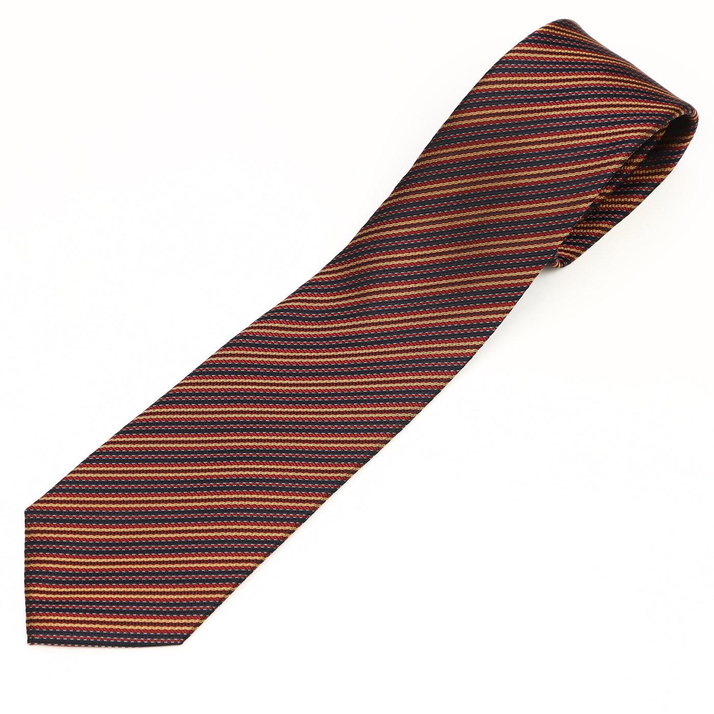 Men’s Jacquard Woven 100% Kyoto Silk Tie -26. Esprit- striped pattern Made in Japan FORTUNA Tokyo