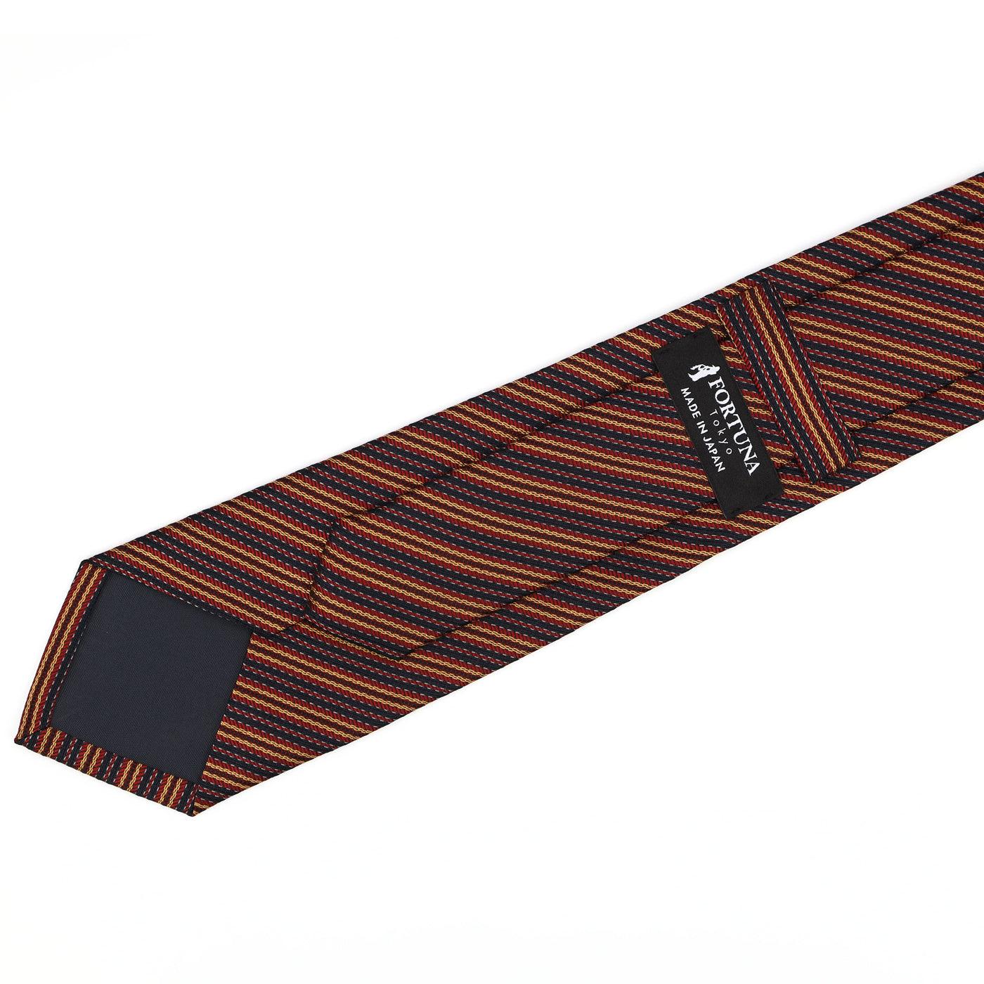 Men’s Jacquard Woven 100% Kyoto Silk Tie -26. Esprit- striped pattern Made in Japan FORTUNA Tokyo