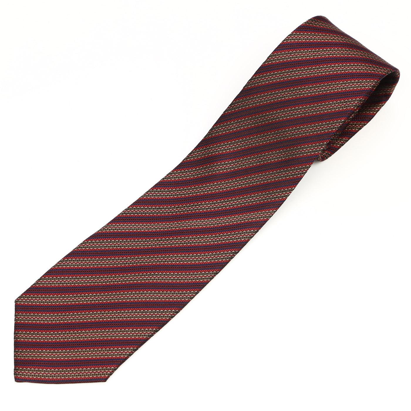 Men’s Jacquard Woven 100% Kyoto Silk Tie -26. Esprit- striped pattern Made in Japan FORTUNA Tokyo