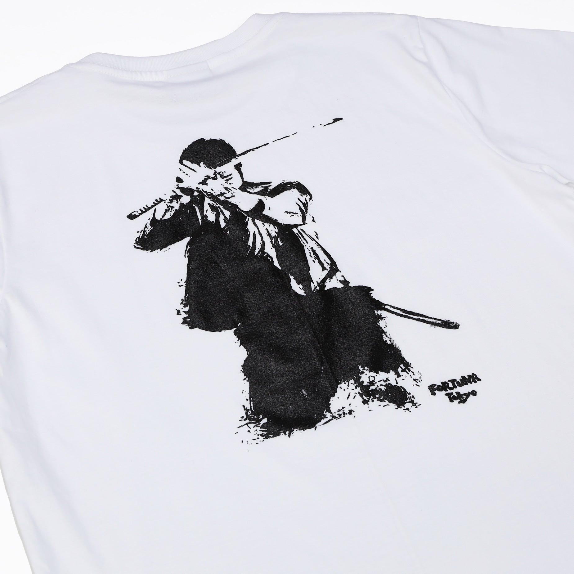 T Shirt Men's 100% Cotton -Ink painting "Samurai Iaido" FORTUNA Tokyo