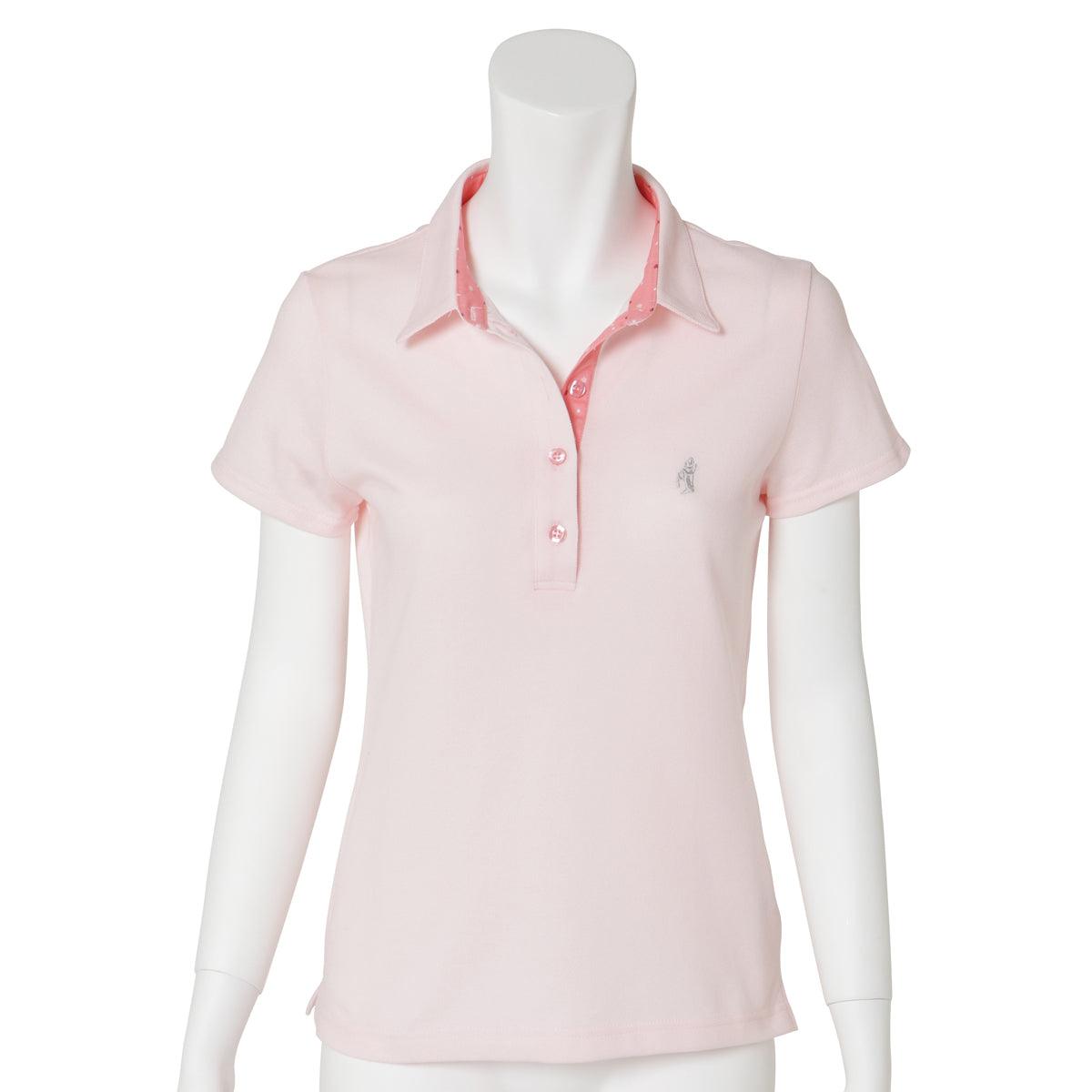 Ladies' Polo Shirt Short Sleeve 100% Cotton -15. Sakura Cherry Blossoms Design Made in Japan FORTUNA Tokyo