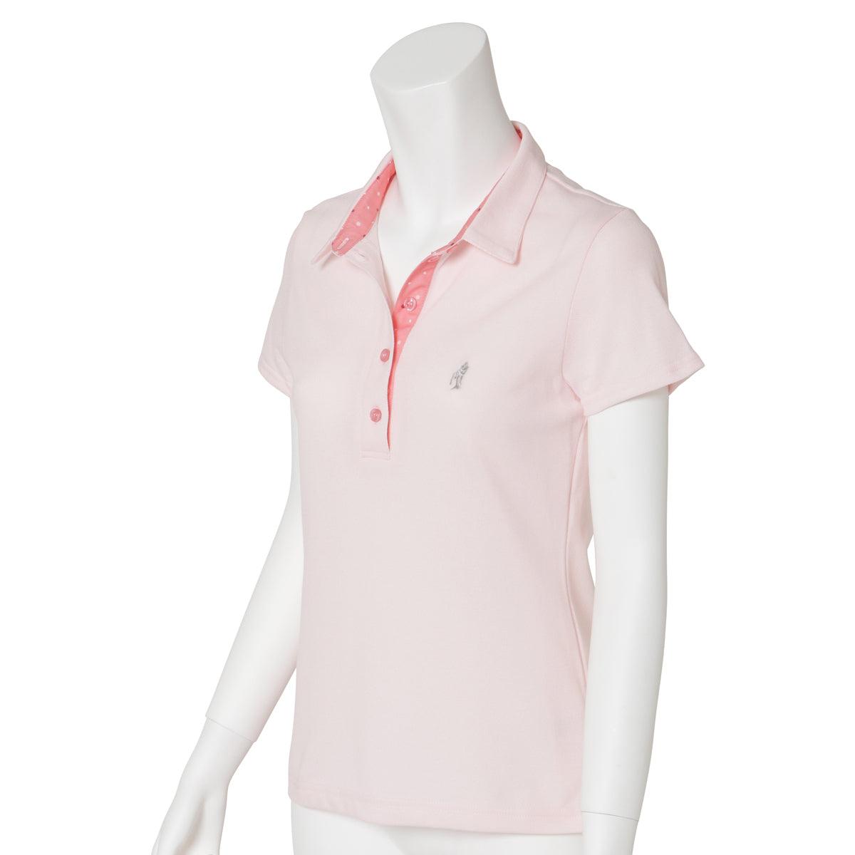 Ladies' Polo Shirt Short Sleeve 100% Cotton -15. Sakura Cherry Blossoms Design Made in Japan FORTUNA Tokyo