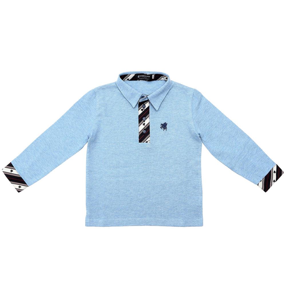 Kid's 100% Organic Cotton Long Sleeve Polo Shirt -13. Miracle Pegasus Design Made in Japan FORTUNA Tokyo