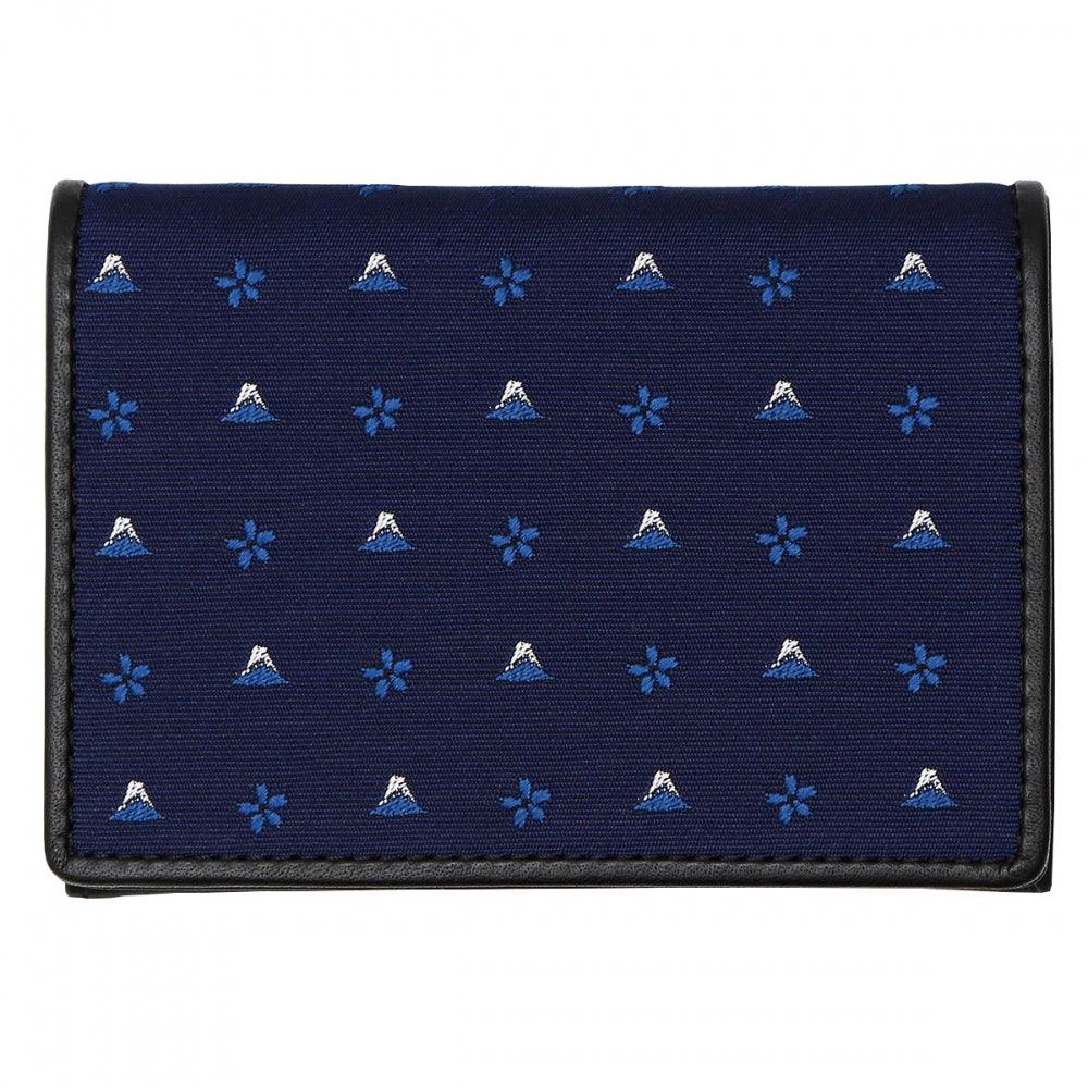 Hand Made Business Card Case Jacquard Woven Silk Genuine Leather Made in Japan FORTUNA Tokyo