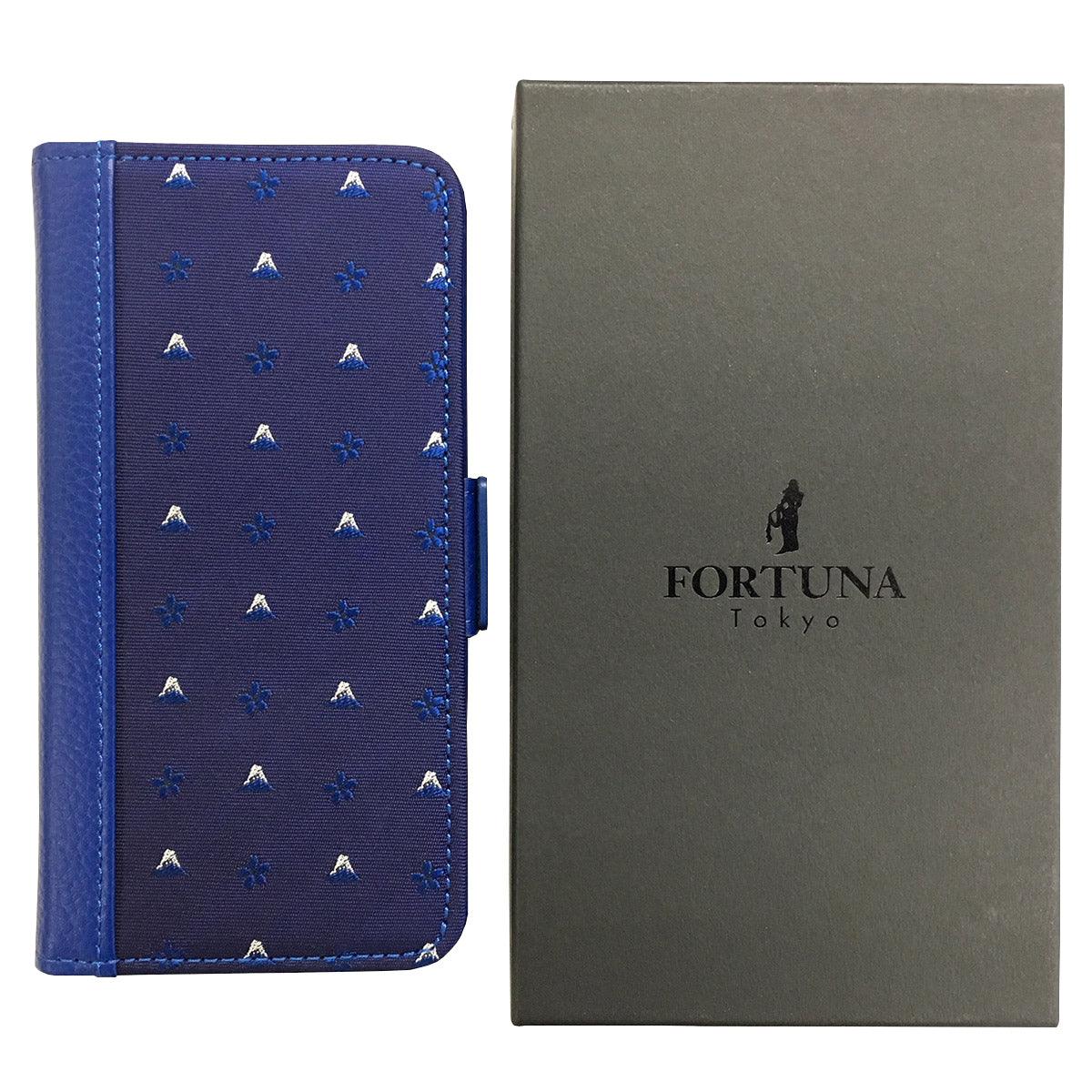 Wallet Case for Apple iPhone 6 7 8 Jacquard Woven Silk & Leather 3 Card Holder Made in Japan FORTUNA Tokyo