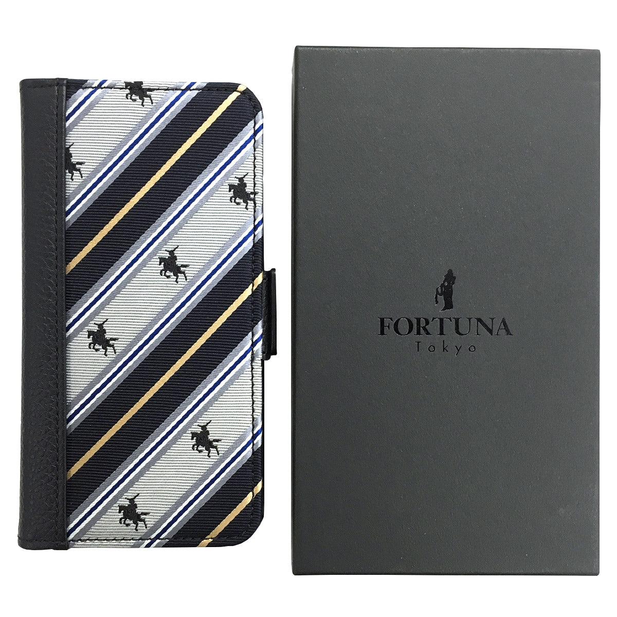 Wallet Case for Apple iPhone 6 7 8 Jacquard Woven Silk & Leather 3 Card Holder Made in Japan FORTUNA Tokyo