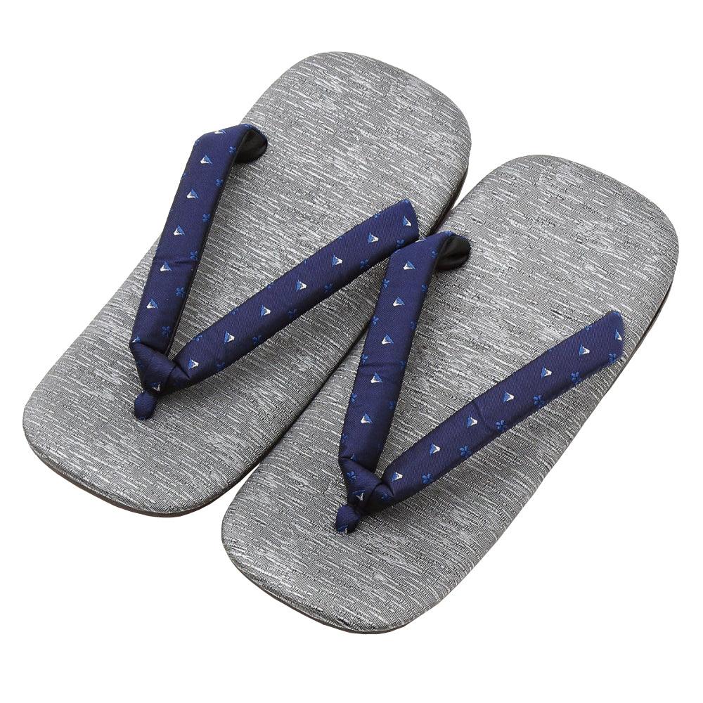 Men's Japanese Leather Soled Geta & Zori Sandals flip-flops Handmade with Silk Thongs -18. HOKUSAI FORTUNA Tokyo