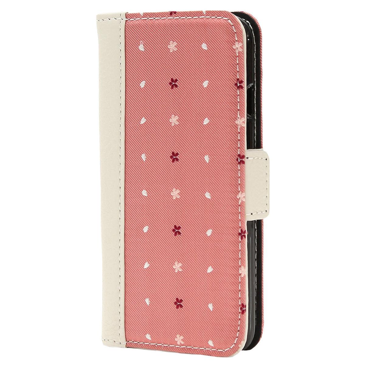 Wallet Case for Apple iPhone 6 7 8 Jacquard Woven Silk & Leather 3 Card Holder Made in Japan FORTUNA Tokyo