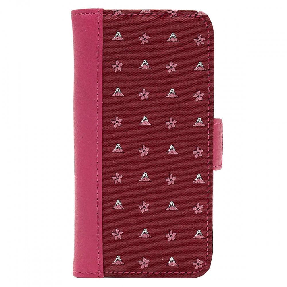 Wallet Case for Apple iPhone 6 7 8 Jacquard Woven Silk & Leather 3 Card Holder Made in Japan FORTUNA Tokyo