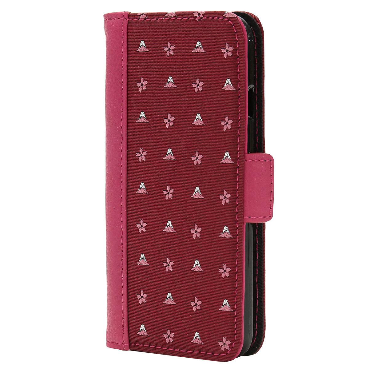 Wallet Case for Apple iPhone 6 7 8 Jacquard Woven Silk & Leather 3 Card Holder Made in Japan FORTUNA Tokyo