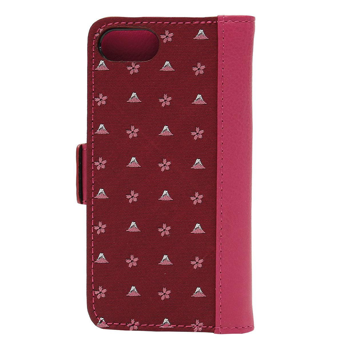 Wallet Case for Apple iPhone 6 7 8 Jacquard Woven Silk & Leather 3 Card Holder Made in Japan FORTUNA Tokyo