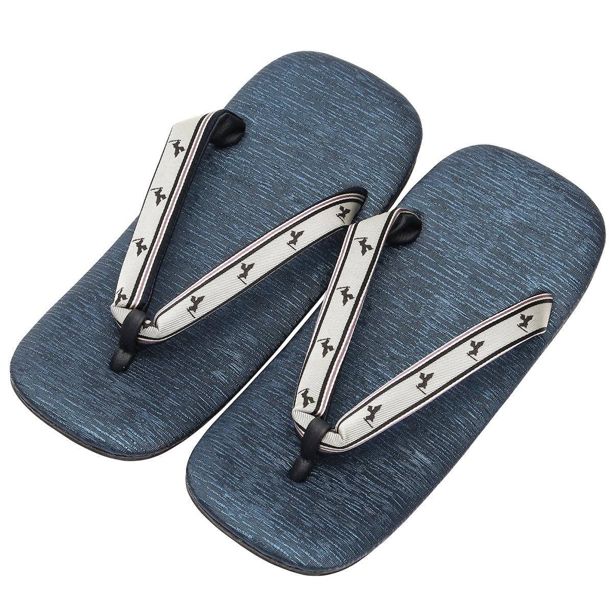 Men's Japanese Leather Soled Geta & Zori Sandals flip-flops Handmade with Silk Thongs -16. Samurai FORTUNA Tokyo