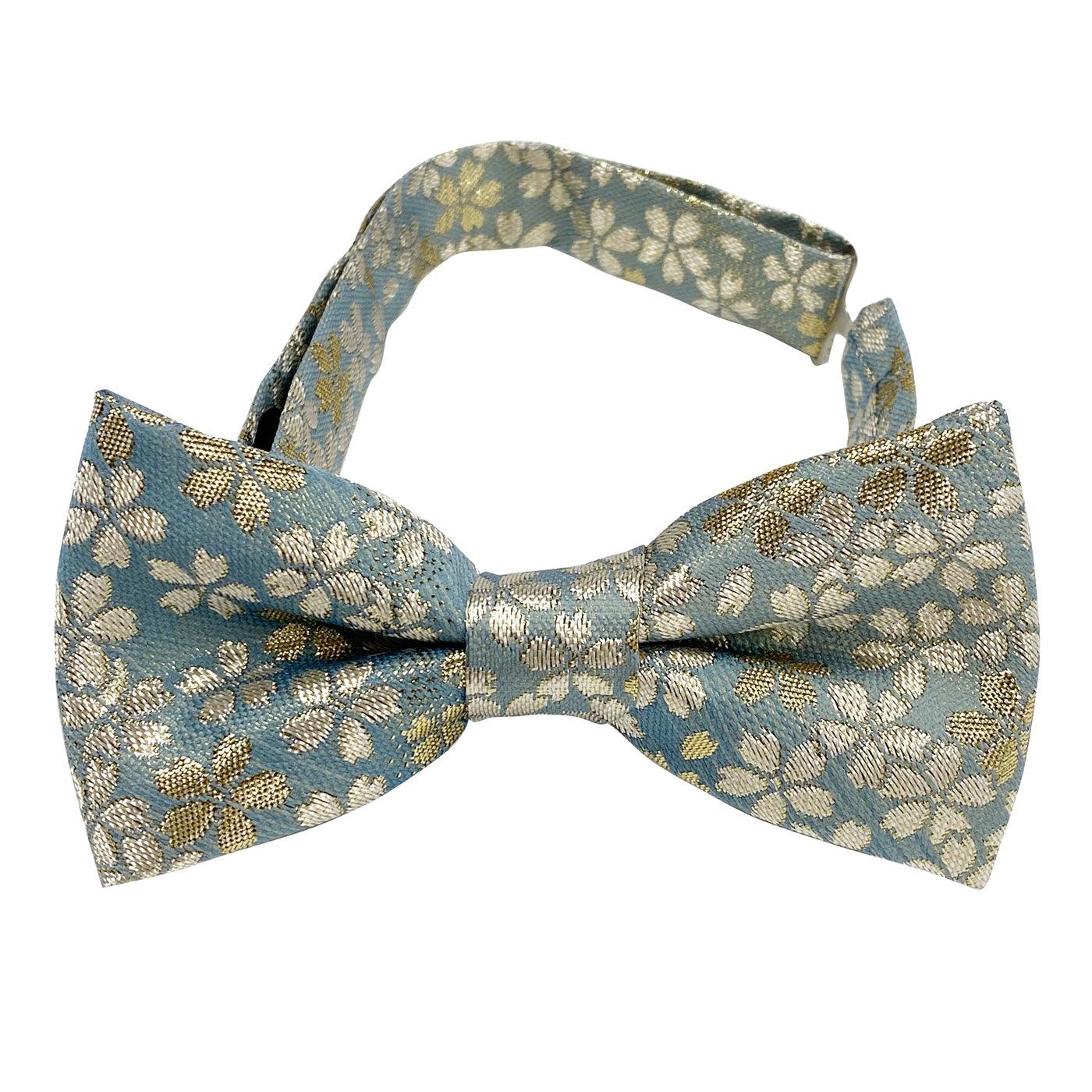 Men’s Pre-Tied Adjustable Butterfly Bow Tie 24. Eternal Beauty Cherry Blossoms Pattern Made in Japan FORTUNA Tokyo