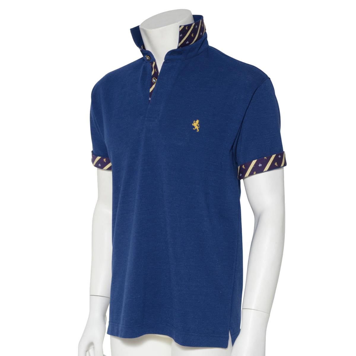 Men’s Short Sleeve Sports Polo Shirt -08. King Lion & Crown Design Made in Japan FORTUNA Tokyo