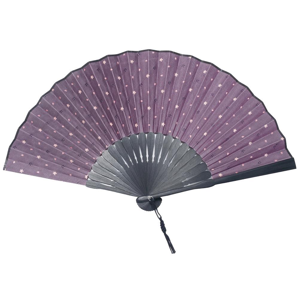 Hand Made Japanese Folding Fan -15.Sakura Cherry Blossoms Pattern with Silk & Bamboo Made in Japan FORTUNA Tokyo