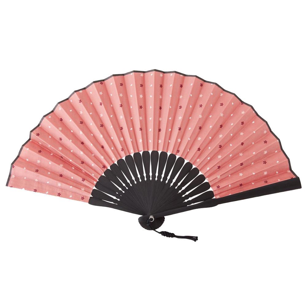 Hand Made Japanese Folding Fan -15.Sakura Cherry Blossoms Pattern with Silk & Bamboo Made in Japan FORTUNA Tokyo