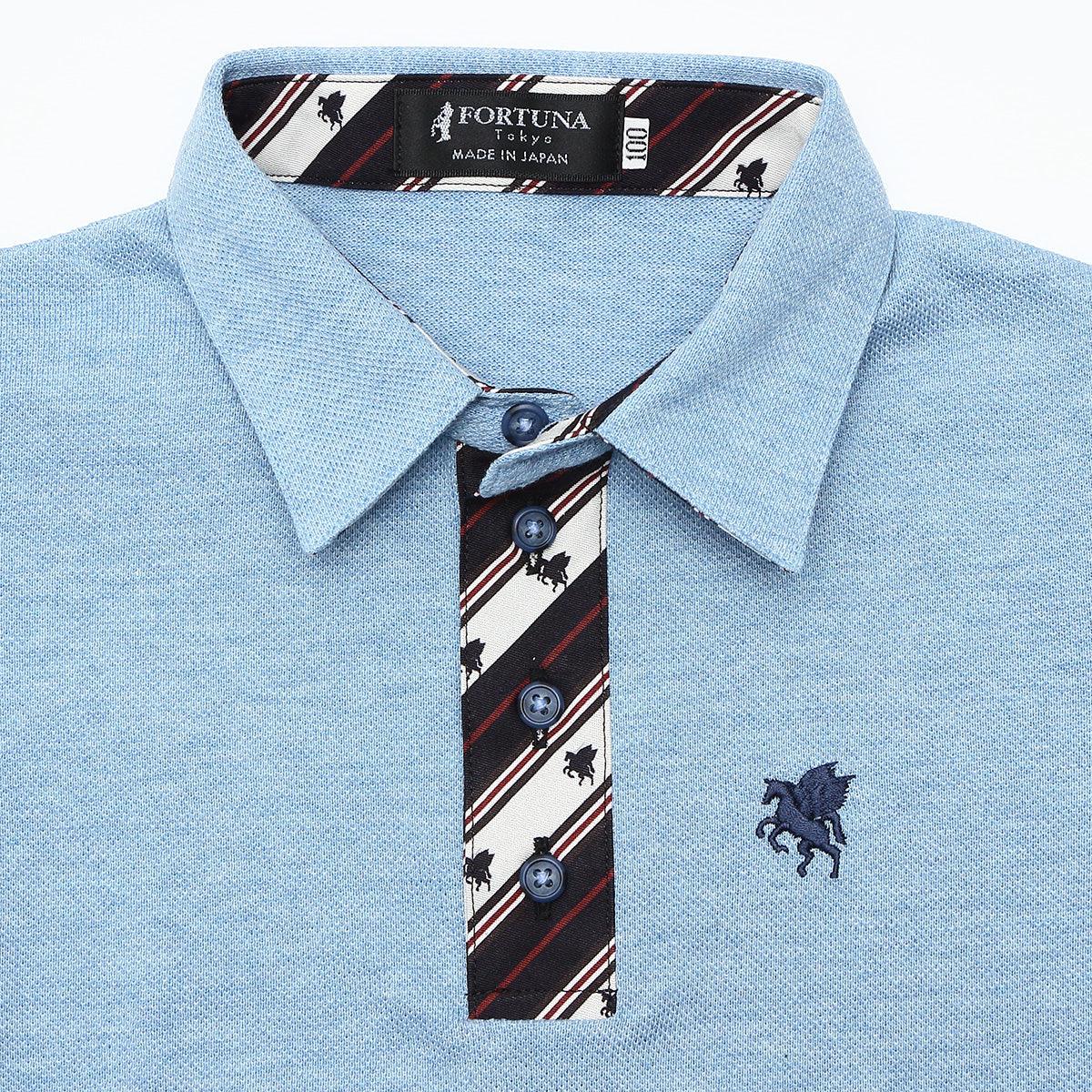 Kid's 100% Organic Cotton Short Sleeve Polo Shirt -13. Miracle Pegasus Design Made in Japan FORTUNA Tokyo