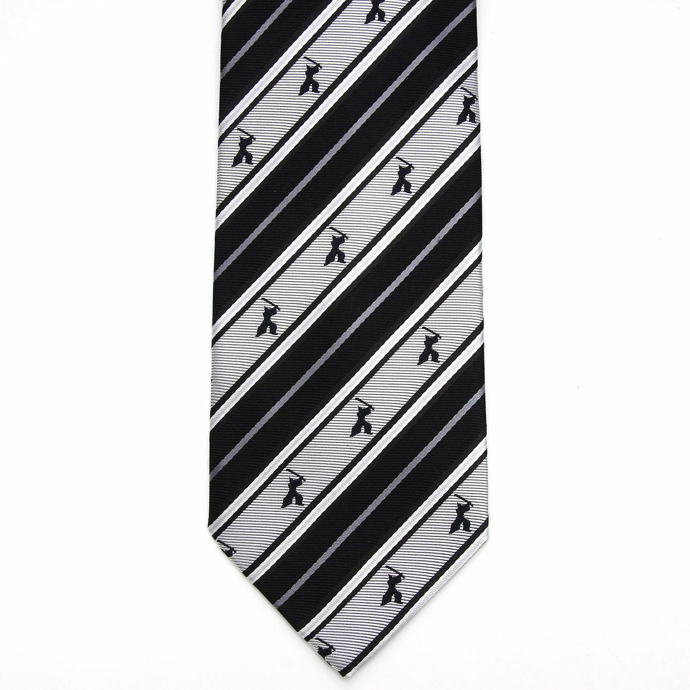 Men’s Jacquard Woven 100% Nishijin Kyoto Silk Tie -16. Samurai Striped Pattern Made in Japan FORTUNA Tokyo