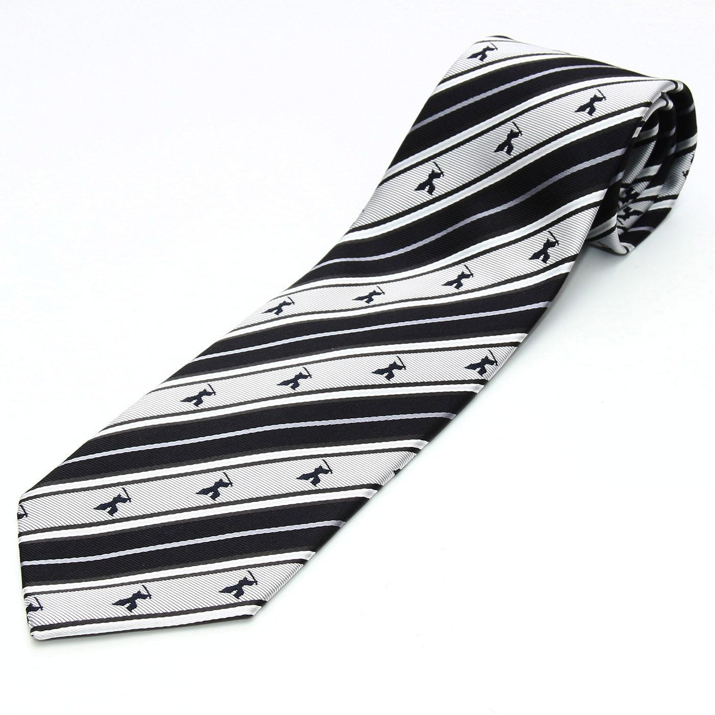 Men’s Jacquard Woven 100% Nishijin Kyoto Silk Tie -16. Samurai Striped Pattern Made in Japan FORTUNA Tokyo