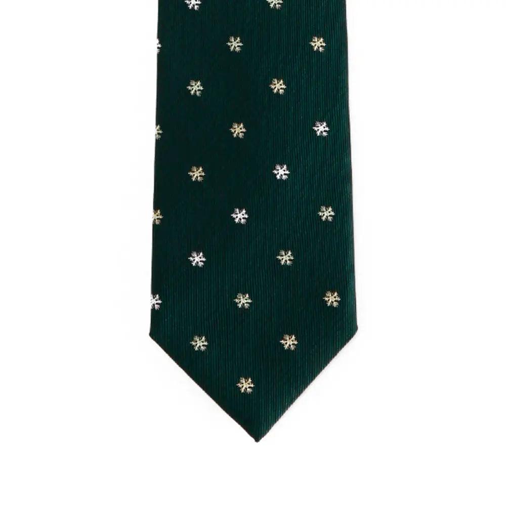 Mens Jacquard Woven 100% Nishijin Kyoto Silk Tie -01. Innocence Snow Crystal Pattern Made in Japan FORTUNA Tokyo