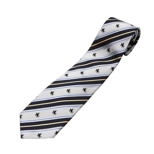 Mens Jacquard Woven 100% Nishijin Kyoto Silk Tie -19. MASAMUNE Date Striped Pattern Made in Japan FORTUNA Tokyo