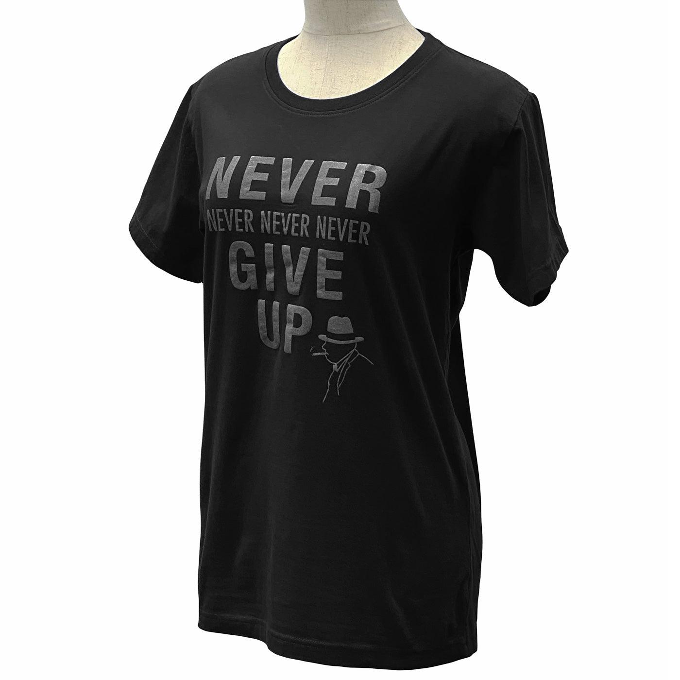 Disinfecting Cloth T Shirt Unisex 100% Cotton -Never Give Up- Made in Japan FORTUNA Tokyo