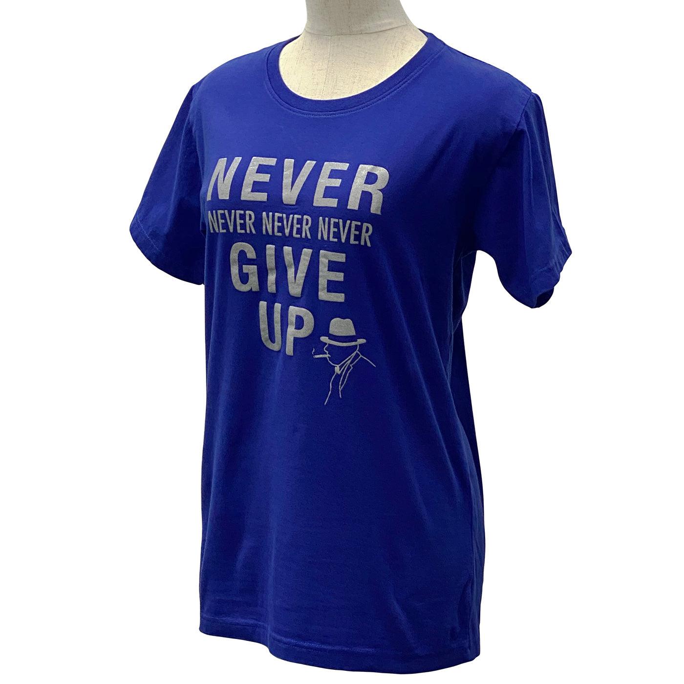 Disinfecting Cloth T Shirt Unisex 100% Cotton -Never Give Up- Made in Japan FORTUNA Tokyo