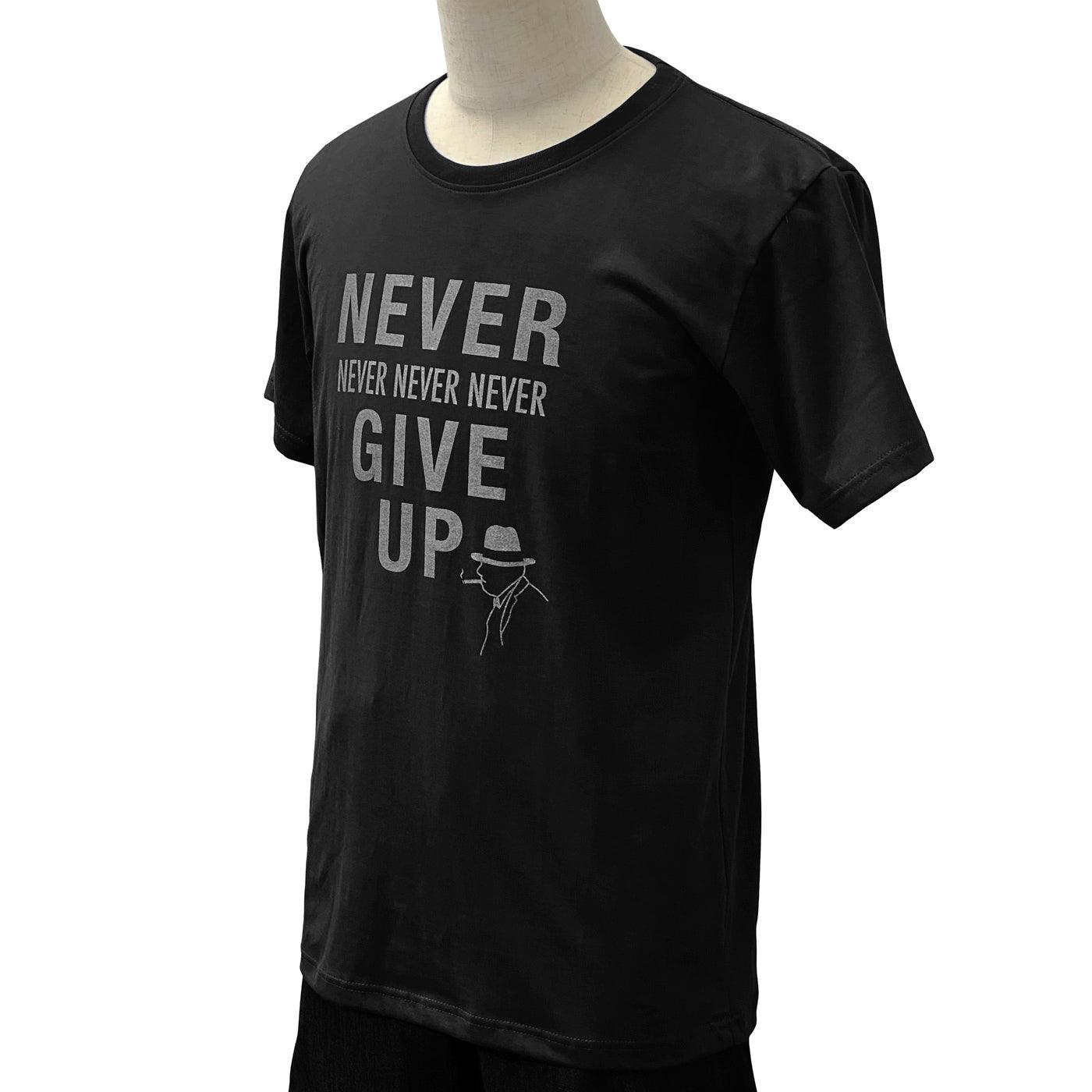 Disinfecting Cloth T Shirt Unisex 100% Cotton -Never Give Up- Made in Japan FORTUNA Tokyo