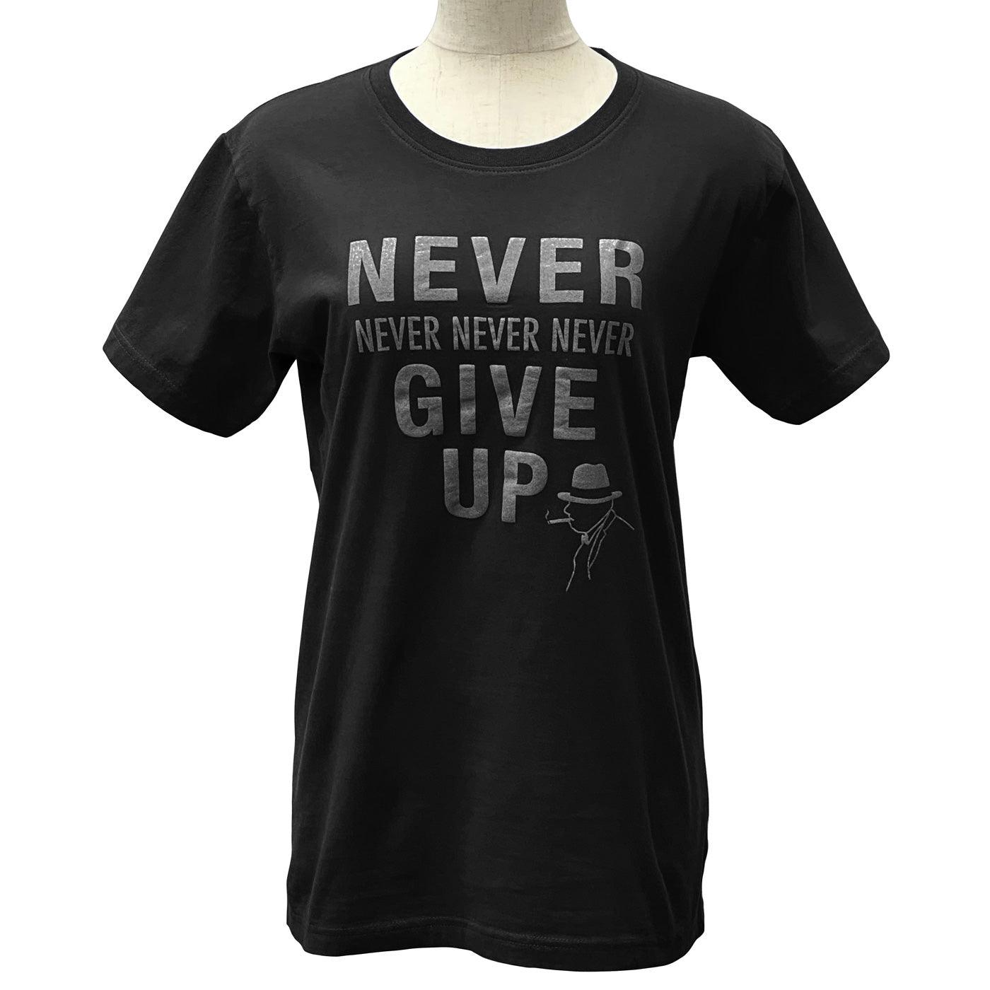 Disinfecting Cloth T Shirt Unisex 100% Cotton -Never Give Up- Made in Japan FORTUNA Tokyo