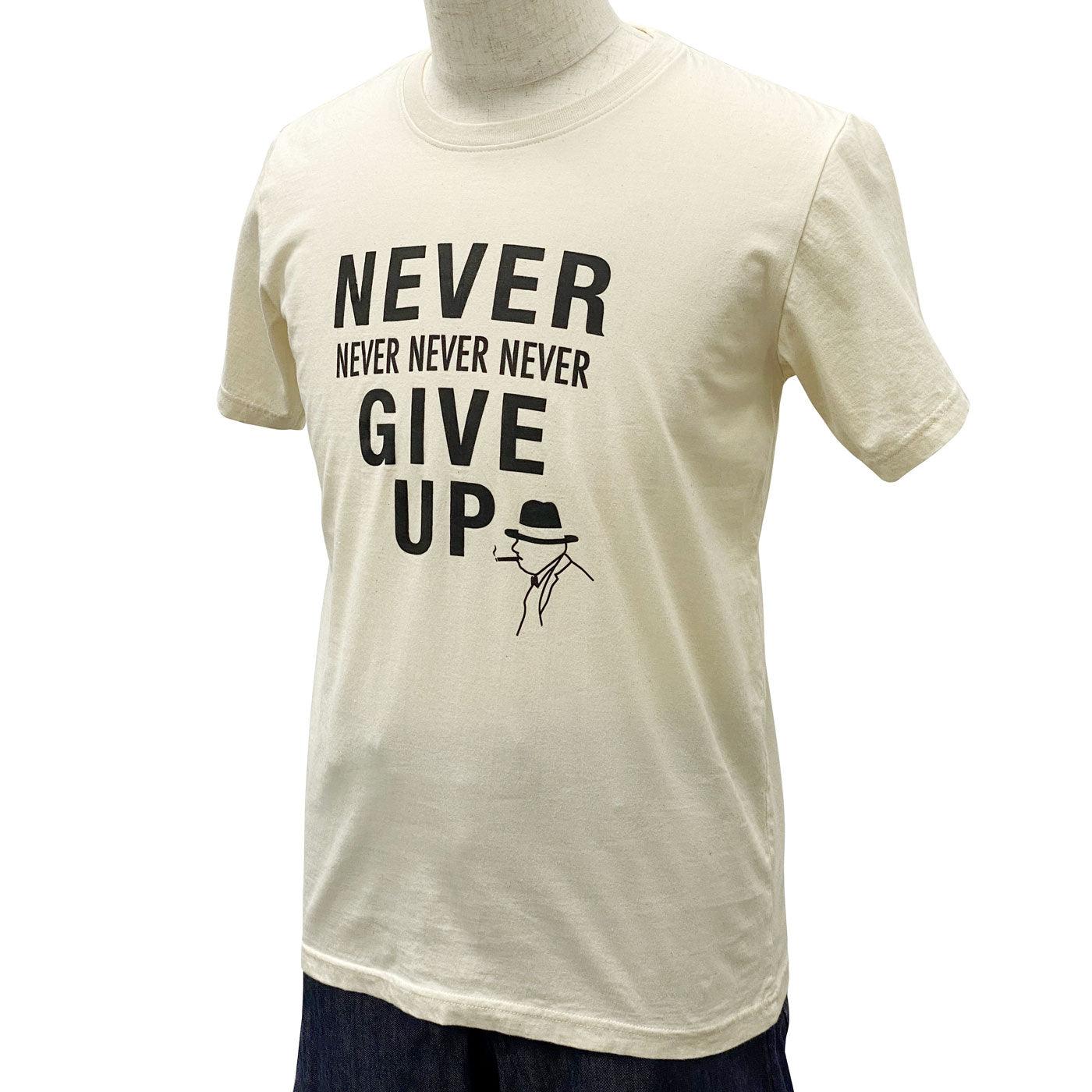 Disinfecting Cloth T Shirt Unisex 100% Cotton -Never Give Up- Made in Japan FORTUNA Tokyo