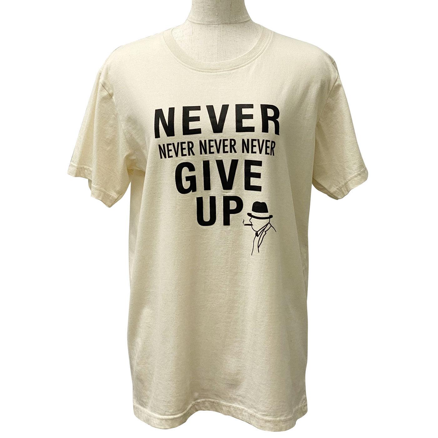 Disinfecting Cloth T Shirt Unisex 100% Cotton -Never Give Up- Made in Japan FORTUNA Tokyo