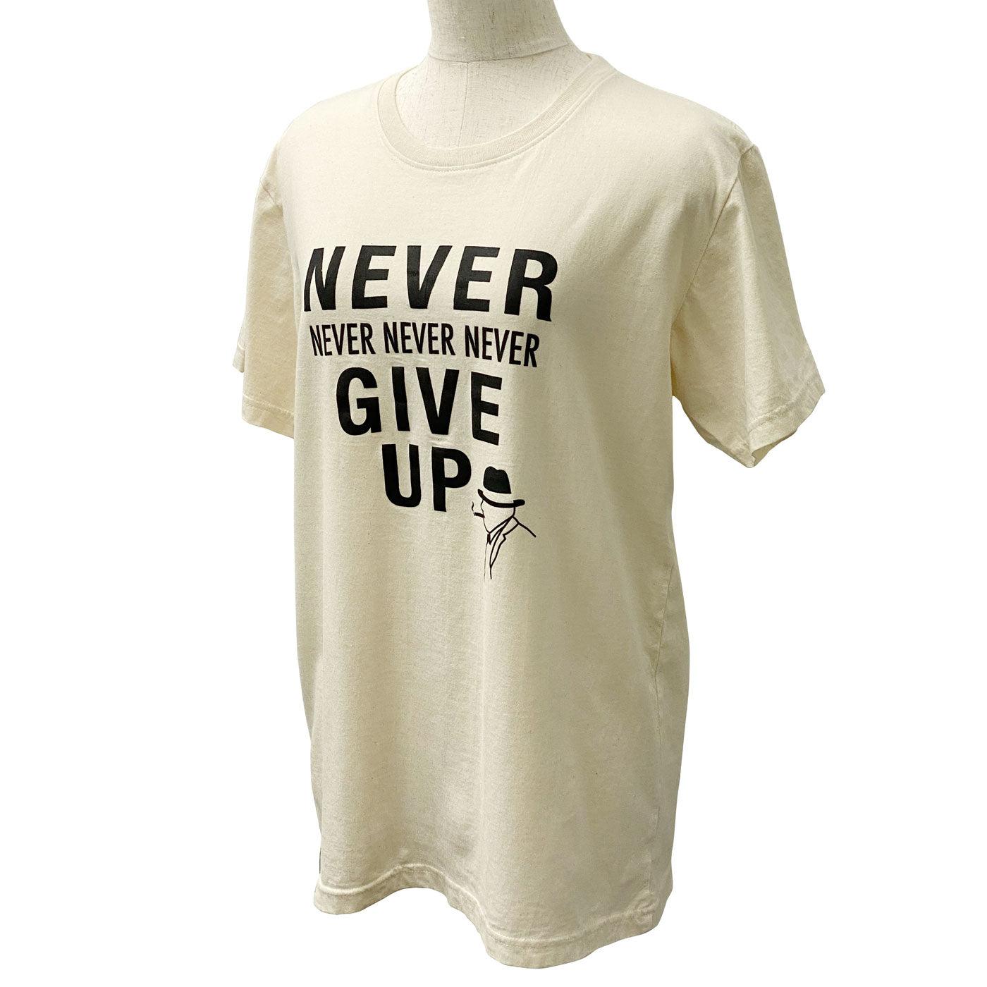 Disinfecting Cloth T Shirt Unisex 100% Cotton -Never Give Up- Made in Japan FORTUNA Tokyo