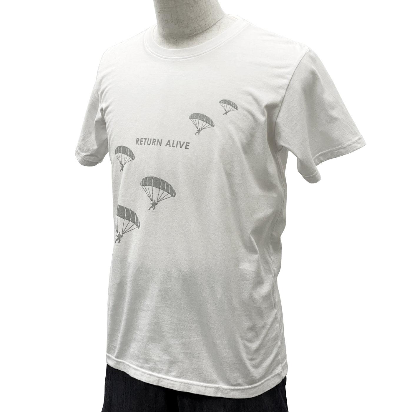 Disinfecting Cloth T Shirt Unisex 100% Cotton -Return Alive- White Made in Japan FORTUNA Tokyo