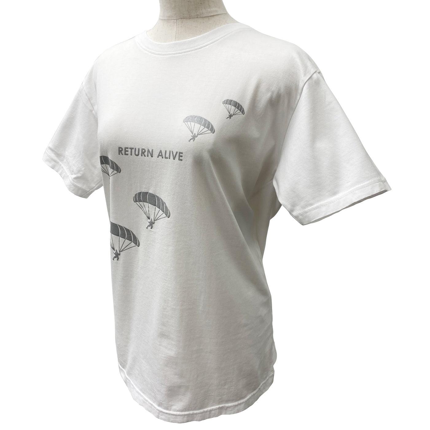 Disinfecting Cloth T Shirt Unisex 100% Cotton -Return Alive- White Made in Japan FORTUNA Tokyo