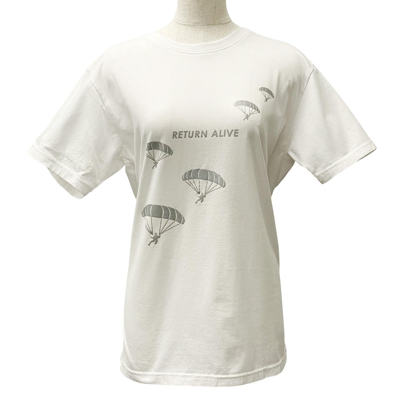 Disinfecting Cloth T Shirt Unisex 100% Cotton -Return Alive- White Made in Japan FORTUNA Tokyo